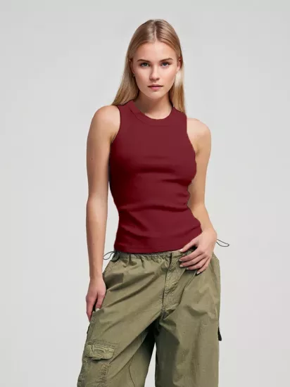 Bordo Fitilli Halter Yaka Atlet